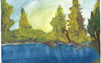 Sjö med akvarell och gouache (Ross)